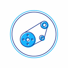 Filled outline Timing belt kit icon isolated on white background. Vector