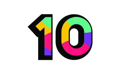 10 New Number Modern Fresh Color Youth