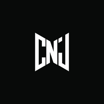 CNJ letter logo creative design. CNJ unique design