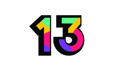 13 New Number Modern Fresh Color Youth