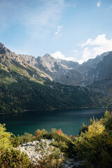 Naklejka na ściany i meble Morskie Oko lake (Eye of the Sea) at Tatra mountains in Poland.