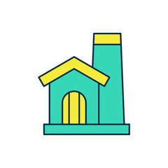 Filled outline Smithy workshop interior icon isolated on white background. Vector