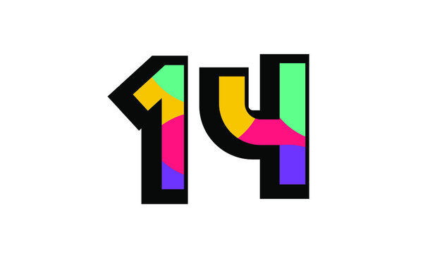 14 New Number Modern Fresh Color Youth