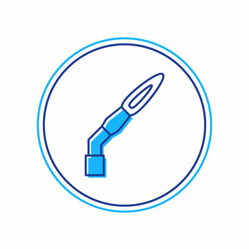 Filled outline Welding torch icon isolated on white background. Vector