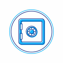 Filled outline Safe icon isolated on white background. The door safe a bank vault with a combination lock. Reliable Data Protection. Vector