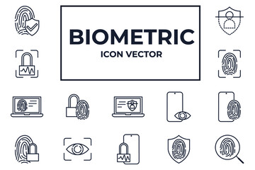 Set of Biometric icon. Biometric pack symbol template for graphic and web design collection logo vector illustration