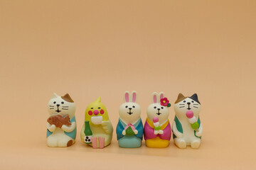 日本のひな祭りをイメージしたグラフィック素材。