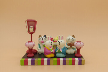 日本のひな祭りをイメージしたグラフィック素材。