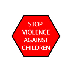 Stop violence against children icon. illustration