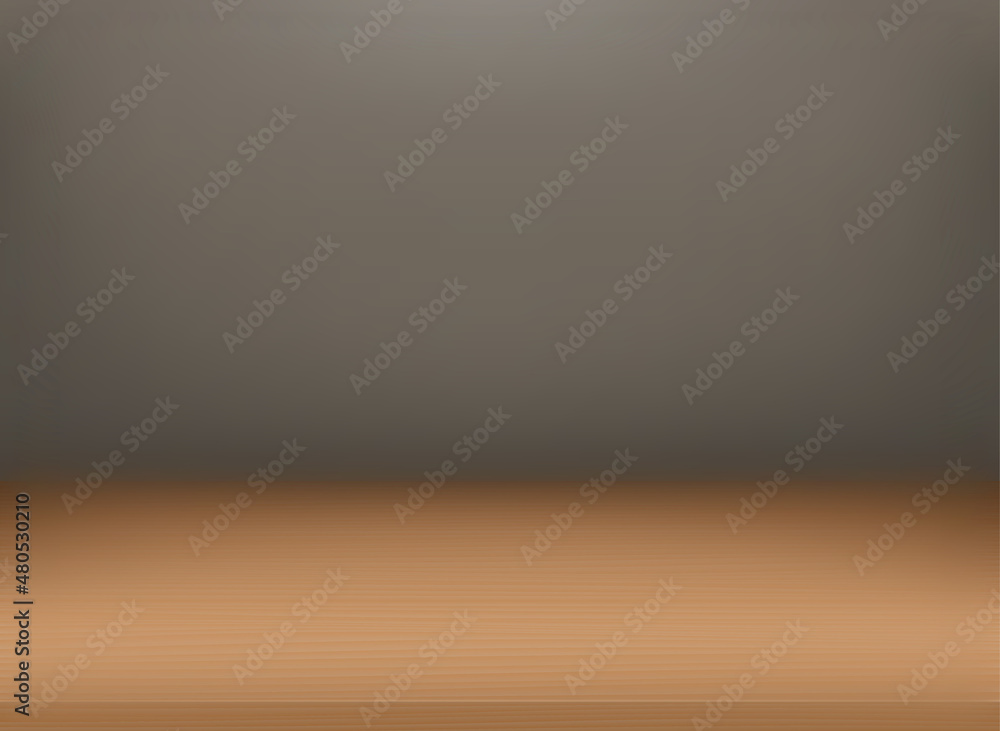Aufkleber wood table with focus on the front and blured background. vector 3d illustration with blur effect