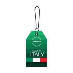 Made in Italy label with flag
