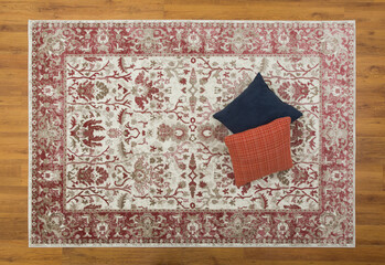 Specially designed carpets laid on the floor.
