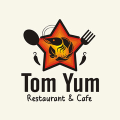 tom yum logo vector illustration - business mascot brand restaurant or street food
