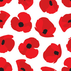 Poppy flower seamless pattern