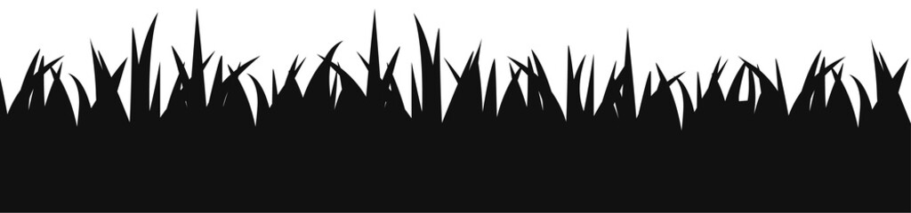 Panoramic seamless grass silhouette
