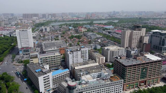 aerial photography tianjin city skyline