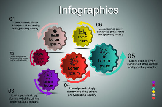 Business data visualization, infographics. Scheme of process elements with the help of graphs, diagrams of our steps, numbers, options, parts. Business vector for presentation.

