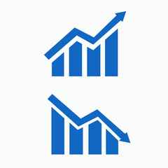 Stock Market High and Low Price Flat Vector Design for Icon, Symbol, and Logo. Market Bullish and Bearish Graphic Resources. EPS 10 Editable Stroke