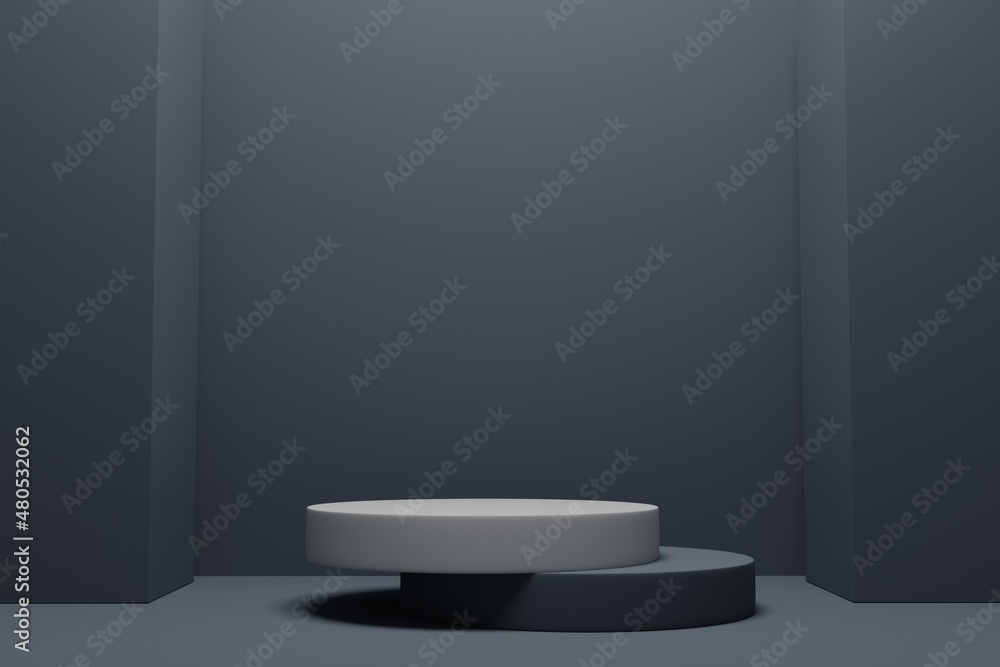 Poster abstract product display with 3d render podium scene background