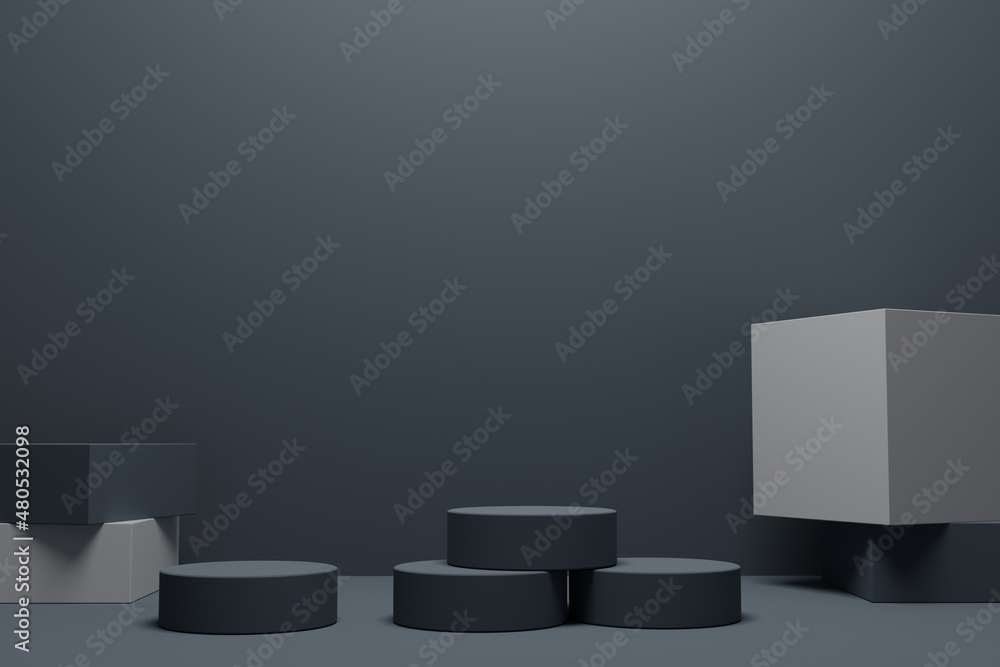 Poster 3d render background with podium scene for product display