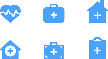 Obraz premium clipboard heart clinic first aid kit icon design background
