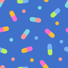 Pills seamless pattern, medicine texture