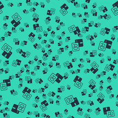 Black Advertising icon isolated seamless pattern on green background. Concept of marketing and promotion process. Responsive ads. Social media advertising. Vector