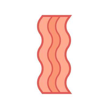 Bacon Flat Icon On White Background