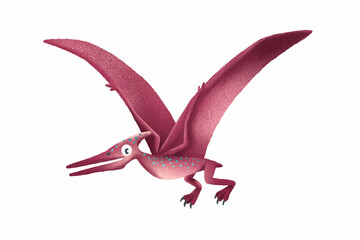 Pteranodon illustration, hand drawn, isolated on light background. © Janja