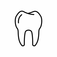 tooth line icon vector