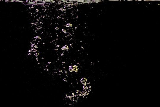 Water bubble on a black