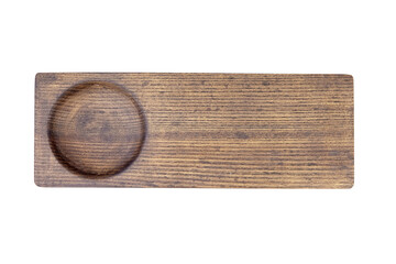 Long wood serving board isolated on white background