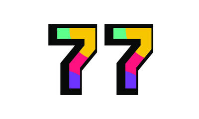 77 New Number Modern Fresh Color Youth