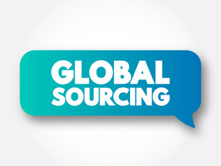 Global Sourcing text message bubble, concept background