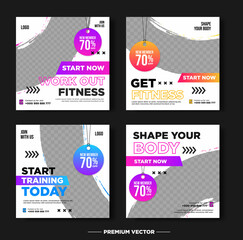 Fitness gym social media post and web banner	
