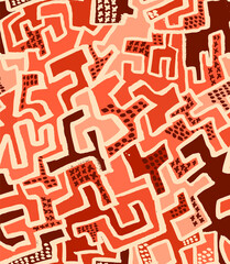 Geometric Colorful  Hand Drawn Vector Seamless Pattern. Brush Drawn Design for Fabric, Wrapping Paper, Gift Cards etc.

