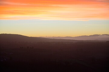 Dramatic Sunrise Over the Hills of Tuscany Italy