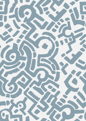 Geometric Ethnic  Hand Drawn Vector Seamless Pattern. Blue Design for Fabric, Wrapping Paper, Gift Cards etc.
