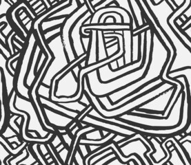 Geometric Ethnic  Hand Drawn Vector Seamless Pattern. Labirynth  Black and White Design for Fabric, Wrapping Paper, Gift Cards etc.
