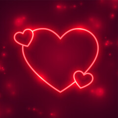 valentines day red neon greeting with text space