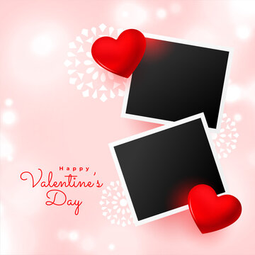 valentines day card with photo frames design