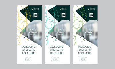 Roll up banner vector template