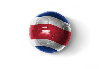 realistic football ball with colorfull national flag of costa rica on the white background.