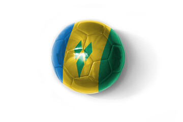 realistic football ball with colorfull national flag of saint vincent and the grenadines on the...