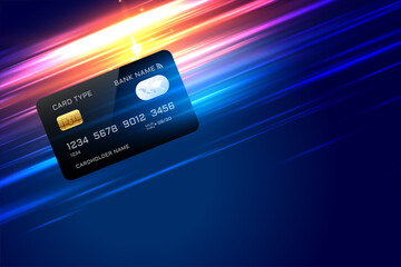 credit card background with speed lines streak