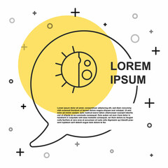 Black line Day night cycle icon isolated on white background. Day night concept, sun and moon. Random dynamic shapes. Vector