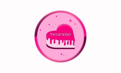 logo, cakes, pastries, delicious, food, desserts, heart, valentine's day, love, cream, sticker, box sticker