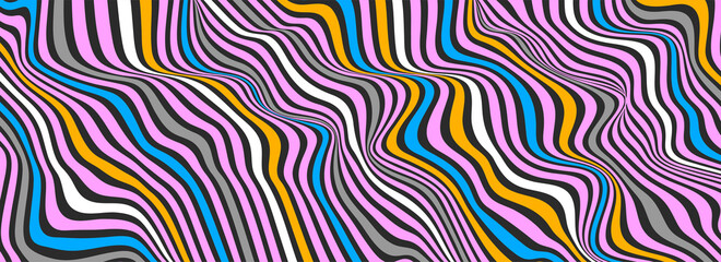 Distortion lines background. Distort stripes, abstract modern pattern