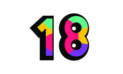 18 New Number Modern Fresh Color Youth