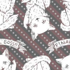 Kitty Final Boss Seamless Surface Pattern Design